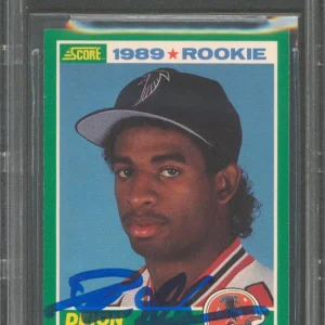 Falcons Deion Sanders Authentic Signed 1989 Score #246 Rookie Card BAS Slabbed