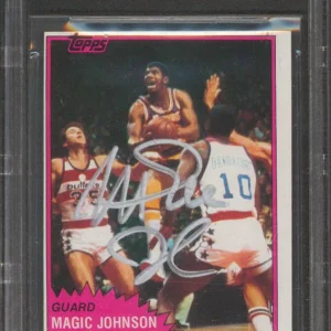 Lakers Magic Johnson Authentic Signed 1981-82 Topps #21 Card BAS Slabbed