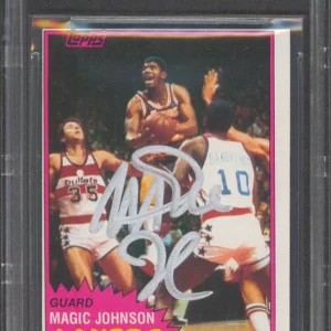 Lakers Magic Johnson Authentic Signed 1981 Topps #21 Card BAS Slabbed #12847468