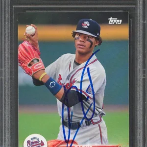 Braves Christian Pache Authentic Signed 2018 Topps Pro Debut #188 RC BAS Slabbed
