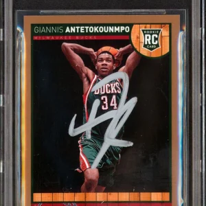Bucks Giannis Antetokounmpo Signed 2013-14 Hoops Gold #275 Rookie Card BAS Slab