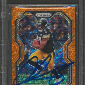 Chase Claypool Signed 2020 Panini Prizm Orange Disco #392 Rookie Card BAS Slab