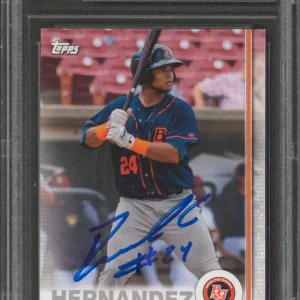 Red Sox Ronaldo Hernandez Signed 2019 Topps Pro Debut #98 RC Card BAS Slabbed
