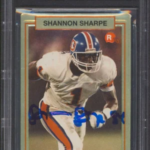 Broncos Shannon Sharpe Signed 1990 Action Packed Rookie Update #46 Card BAS Slab