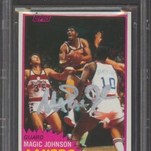 Lakers Magic Johnson Signed 1981 Topps #21 Card BAS Slabbed