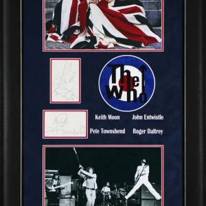 The Who (4) Moon, Townshend, Entwistle, Daltrey Signed & Framed Cut JSA #YY52817