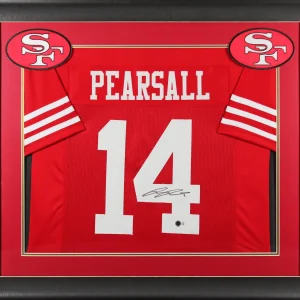 49ers Ricky Pearsall Authentic Signed Red Pro Style Framed Jersey BAS Witnessed