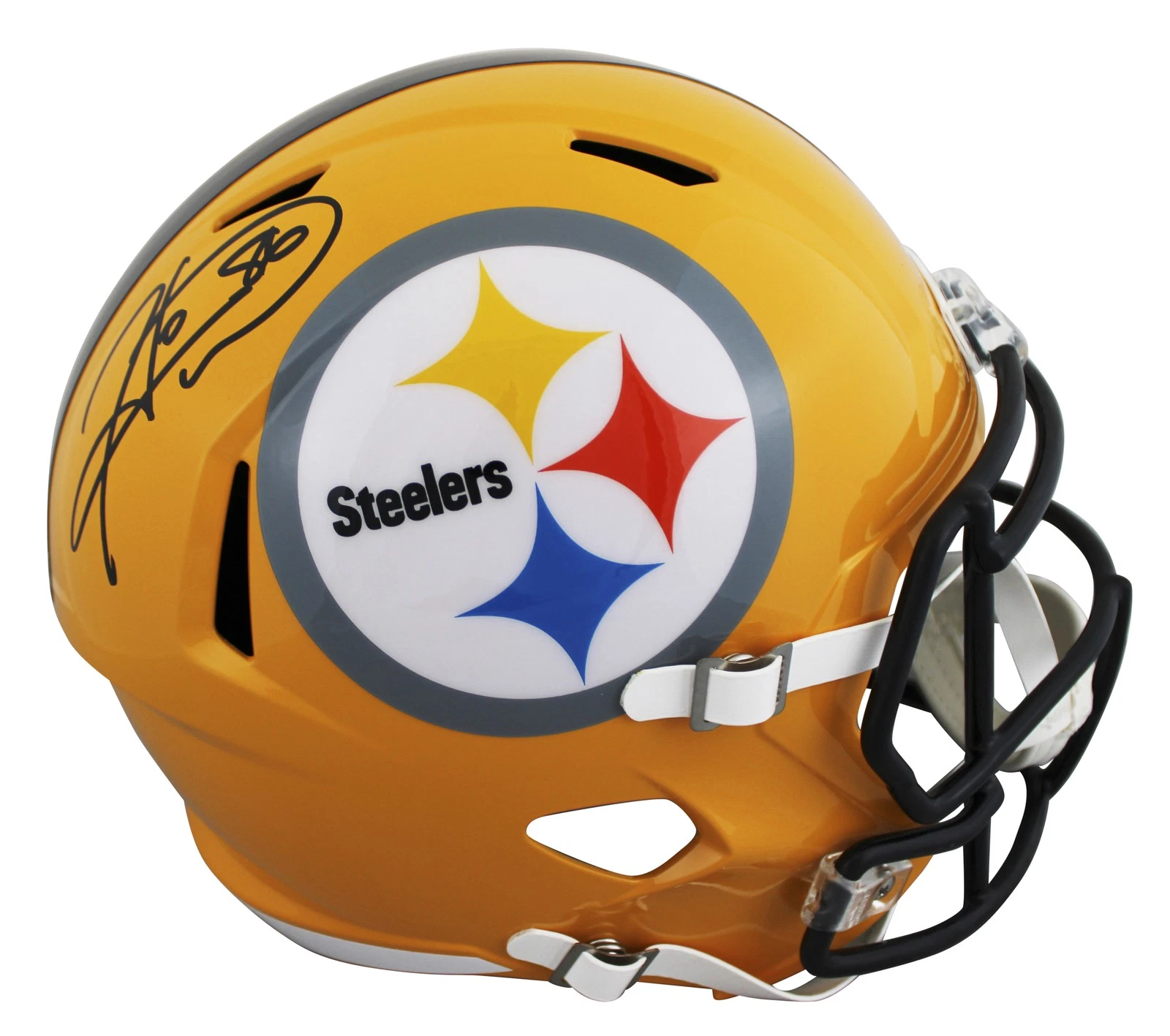 Yellow Speed R Rep 3 Steelers Hines Ward Signed Yellow Full Size Speed Rep Helmet BAS ...