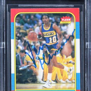 Pacers Vern Fleming Signed 1986 Fleer #33 Card Auto Graded Mint 10! BAS Slabbed