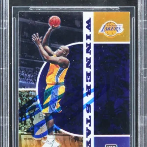 Shaquille O'Neal Signed 2019 Donruss Optic Winner Stays Purple #17 Card BAS Slab