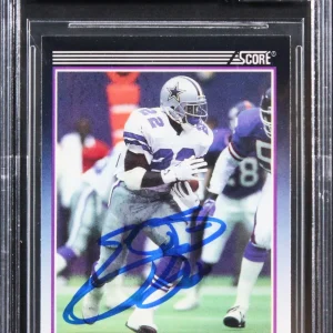 Emmitt Smith Signed 1990 Score Supplemental #101T RC Card Auto 10! BAS Slabbed