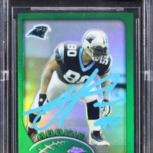 Panthers Julius Peppers Signed 2002 Topps CR #214 RC Card Auto 10! BAS Slabbed