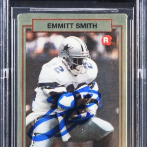 Emmitt Smith Signed 1990 Action Packed Rookie Update #34 Card Auto 10! BAS Slab