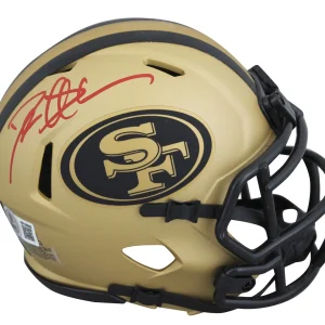 49ers Deion Sanders Authentic Signed Rave Speed Mini Helmet BAS Witnessed
