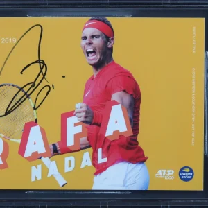 Rafael Nadal Authentic Signed 5x7 Promo Card Photo Autographed BAS Slabbed