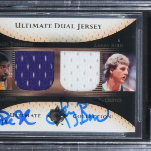 Magic Johnson & Larry Bird Signed 2005 Ultimate DJJB #3/10 Card Auto 10 BAS Slab