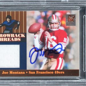 49ers Joe Montana Signed 2006 Donruss Elite TT #34 #15/249 Card Auto 10 BAS Slab