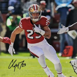 49ers Christian McCaffrey Authentic Signed 16x20 Vertical Photo BAS Witnessed