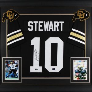 Colorado Kordell Stewart Signed Black Pro Style Framed Jersey BAS Witnessed