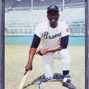 Braves Hank Aaron Authentic Signed 8x10 Photo Autographed BAS Slabbed