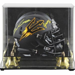 ASU Sam Leavitt & Jordyn Tyson Signed Black Speed Mini Helmet W/ Case BAS Wit
