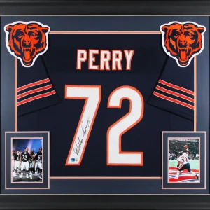William Perry Authentic Signed Navy Pro Style Framed Jersey BAS Witnessed