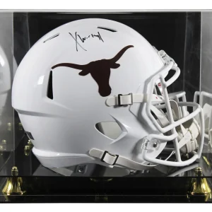 Texas Xavier Worthy Authentic Signed Full Size Speed Rep Helmet W/ Case Fanatics