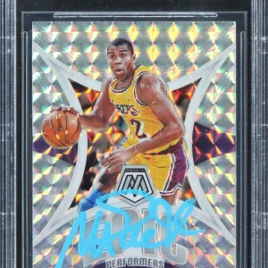 Magic Johnson Signed 2023 Panini Mosaic Epic Performers Mosaic #16 Card BAS Slab