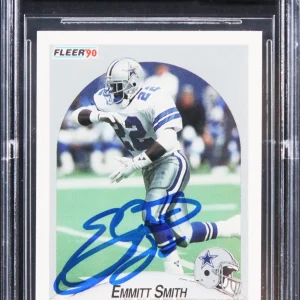 Cowboys Emmitt Smith Signed 1990 Fleer Update #U40 RC Card Auto 10! BAS Slabbed