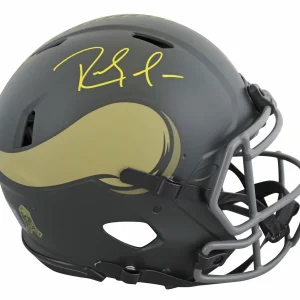 Vikings Randy Moss Signed STS IV Full Size Speed Proline Helmet BAS Witnessed