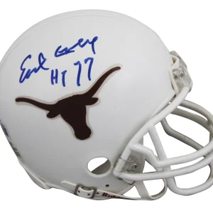 Texas Earl Campbell "HT 77" Authentic Signed VSR4 Rep Mini Helmet BAS #BV01177