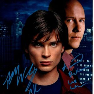 TOM WELLING and MICHAEL ROSENBAUM Signed 8x10 SMALLVILLE Photo w/ Hologram COA