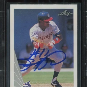 SAMMY SOSA signed autographed 1990 LEAF ROOKIE CARD RC BECKETT (BAS)