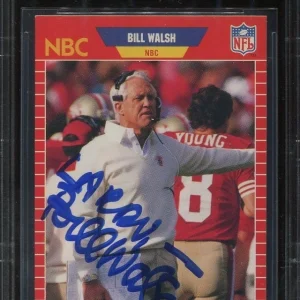 SAN FRANCISCO 49ers HOF BILL WALSH signed auto 1989 PRO SET CARD BECKETT (BAS)