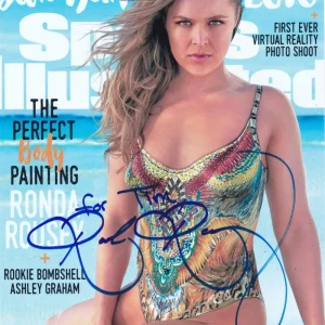 RONDA ROUSEY SIGNED 8X10 PHOTO 2016 SPORTS ILLUSTRATED MAGAZINE SWIMSUIT COA