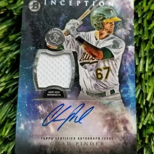 2016 Bowman Inception Chad Pinder Jersey Relic Auto Autograph Oakland Athletics