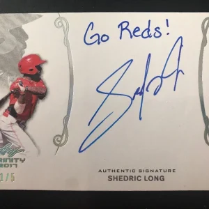 2017 Leaf Trinity SHEDRIC LONG Auto Inscription #1/5 Go Reds AUTOGRAPH Card