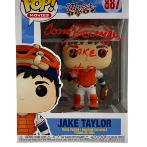 TOM BERENGER SIGNED JAKE TAYLOR MAJOR LEAGUE POP FUNKO FIGURE AUTO BECKETT 6