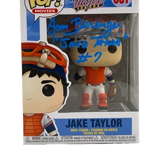 TOM BERENGER SIGNED JAKE TAYLOR MAJOR LEAGUE POP FUNKO FIGURE AUTO BECKETT 24