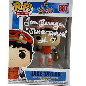TOM BERENGER SIGNED JAKE TAYLOR MAJOR LEAGUE POP FUNKO FIGURE AUTO BECKETT 37