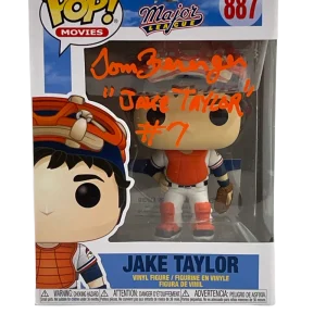 TOM BERENGER SIGNED JAKE TAYLOR MAJOR LEAGUE POP FUNKO FIGURE AUTO BECKETT 50