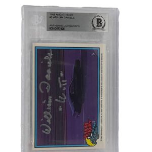 WILLIAM DANIELS SIGNED KNIGHT RIDER DONRUSS TRADING CARD #6 SLABBED BECKETT 2
