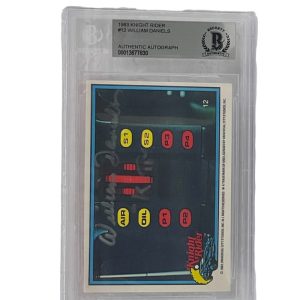 WILLIAM DANIELS SIGNED KNIGHT RIDER DONRUSS TRADING CARD #12 SLABBED BECKETT