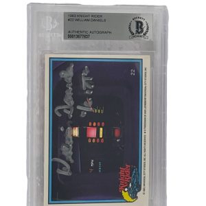 WILLIAM DANIELS SIGNED KNIGHT RIDER DONRUSS TRADING CARD #22 SLABBED BECKETT