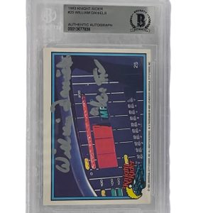 WILLIAM DANIELS SIGNED KNIGHT RIDER DONRUSS TRADING CARD #25 SLABBED BECKETT 2