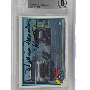 WILLIAM DANIELS SIGNED KNIGHT RIDER DONRUSS TRADING CARD #27 SLABBED BECKETT 2