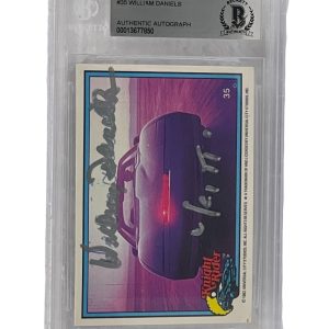 WILLIAM DANIELS SIGNED KNIGHT RIDER DONRUSS TRADING CARD #35 SLABBED BECKETT