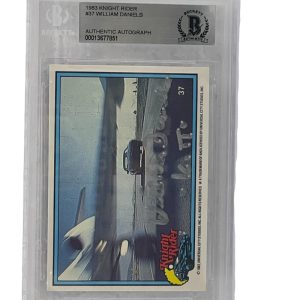 WILLIAM DANIELS SIGNED KNIGHT RIDER DONRUSS TRADING CARD #37 SLABBED BECKETT 1