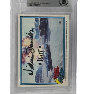 WILLIAM DANIELS SIGNED KNIGHT RIDER DONRUSS TRADING CARD #38 SLABBED BECKETT 2