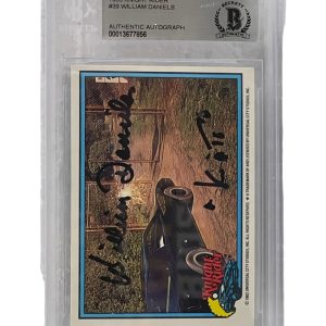 WILLIAM DANIELS SIGNED KNIGHT RIDER DONRUSS TRADING CARD #39 SLABBED BECKETT